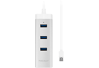 MACALLY U3HUBGBA 3-PORT HUB+LAN ADAPTER ALU - USB Hub